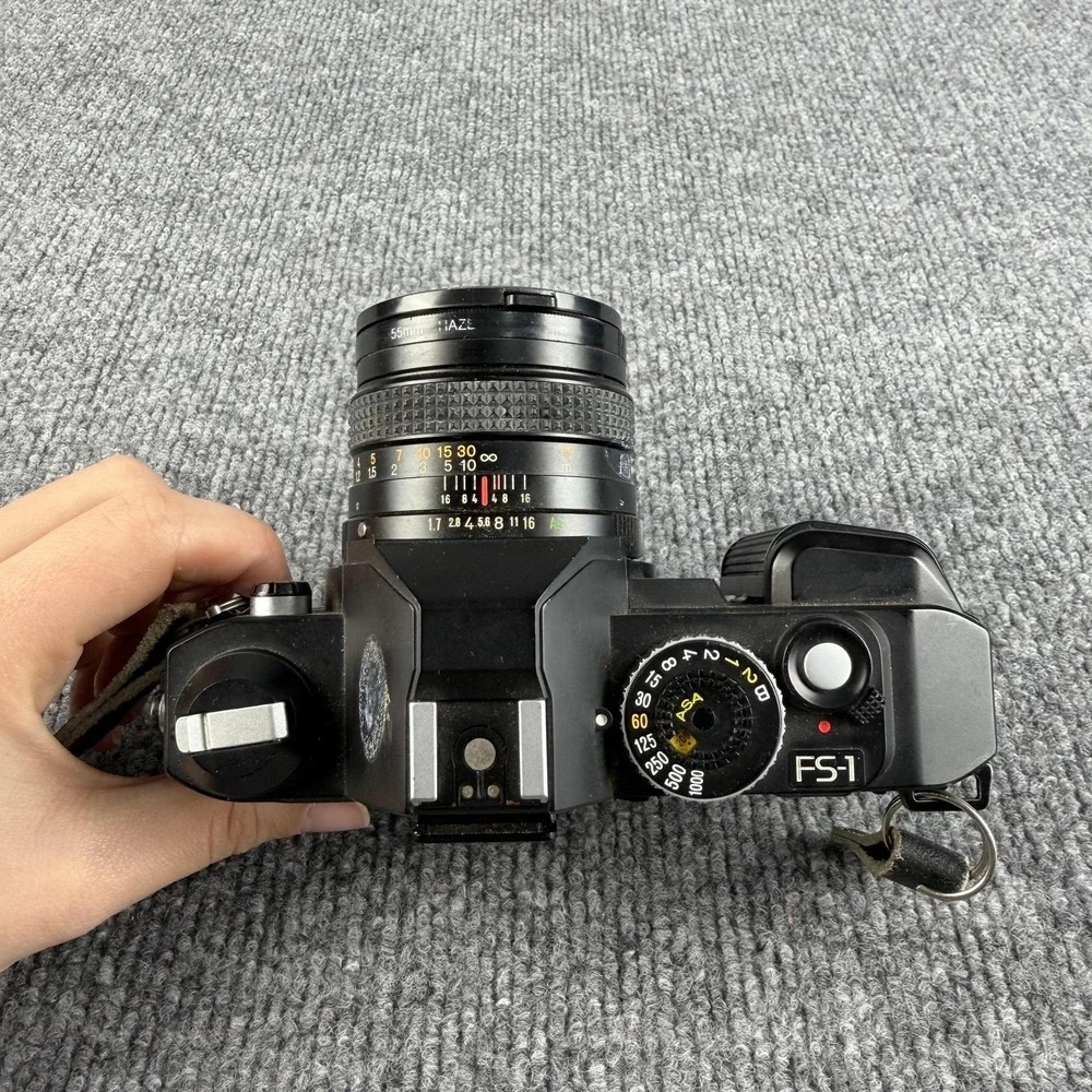 Konica FS-1 35mm SLR Film Camera Black Hexanon AR 50mm‎ F1.7 Lens Japan